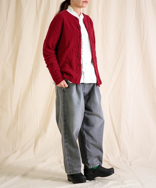 Brocante（ブロカント）の「[Brocante / ブロカント] スーパーゼロキャンバス ヴロンカルディガンシャツ（シャツ/ブラウス・レディース・ブラック/ホワイト・2）」の15枚目の写真