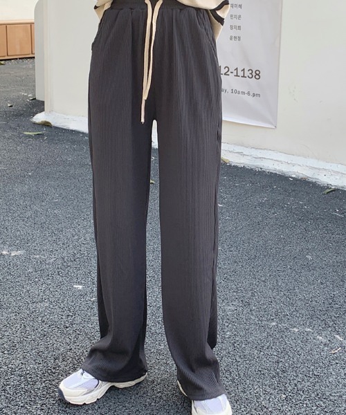 Per sist ence(パーシエンス)の「リブニットイージーパンツ(その他パンツ・レディース・グリーン/ピンク/オフホワイト/グレー/ブルー/ブラック・ONE SIZE)」の1枚目の写真