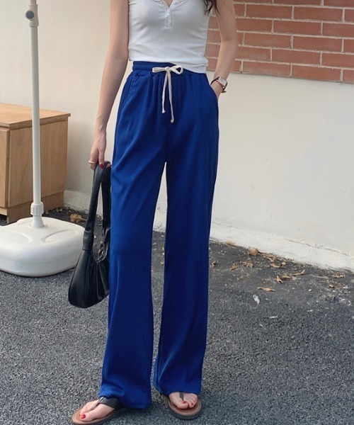 Per sist ence(パーシエンス)の「リブニットイージーパンツ(その他パンツ・レディース・グリーン/ピンク/オフホワイト/グレー/ブルー/ブラック・ONE SIZE)」の5枚目の写真
