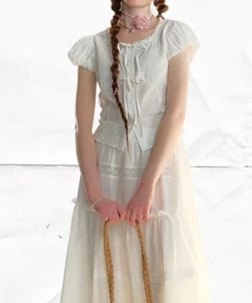 Achic(アシック)の「リボンフロントギャザーブラウス(シャツ/ブラウス・レディース・ホワイト/ピンク/ブルー・M)」の12枚目の写真