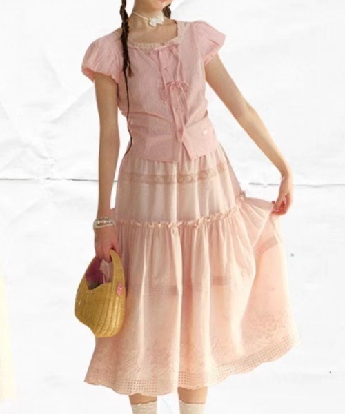Achic(アシック)の「リボンフロントギャザーブラウス(シャツ/ブラウス・レディース・ホワイト/ピンク/ブルー・M)」の13枚目の写真