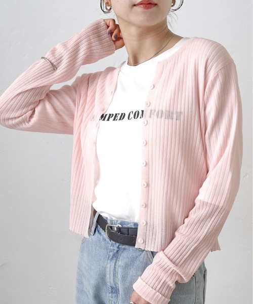 COLONY 2139(コロニートゥーワンスリーナイン)の「サマーシアーリブカーディガン(カーディガン/ボレロ・レディース・ブルー/グレー/ピンク/ブラック/ブラウン・FREE)」の5枚目の写真