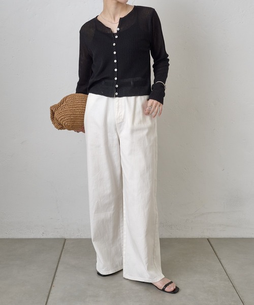 COLONY 2139(コロニートゥーワンスリーナイン)の「サマーシアーリブカーディガン(カーディガン/ボレロ・レディース・ブルー/グレー/ピンク/ブラック/ブラウン・FREE)」の18枚目の写真