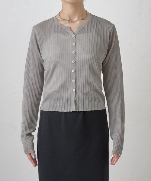 COLONY 2139(コロニートゥーワンスリーナイン)の「サマーシアーリブカーディガン(カーディガン/ボレロ・レディース・ブルー/グレー/ピンク/ブラック/ブラウン・FREE)」の8枚目の写真