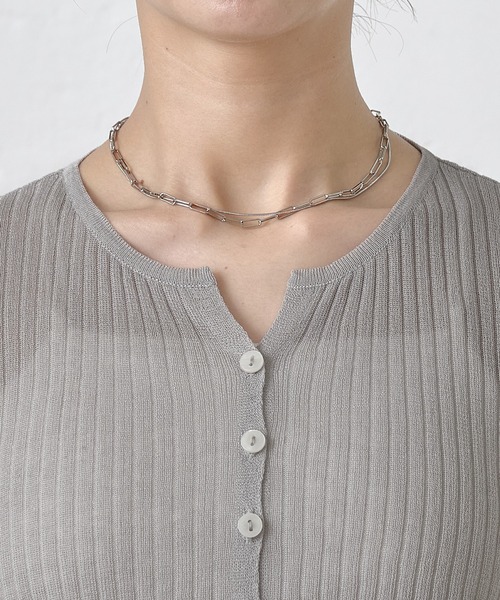 COLONY 2139(コロニートゥーワンスリーナイン)の「サマーシアーリブカーディガン(カーディガン/ボレロ・レディース・ブルー/グレー/ピンク/ブラック/ブラウン・FREE)」の9枚目の写真