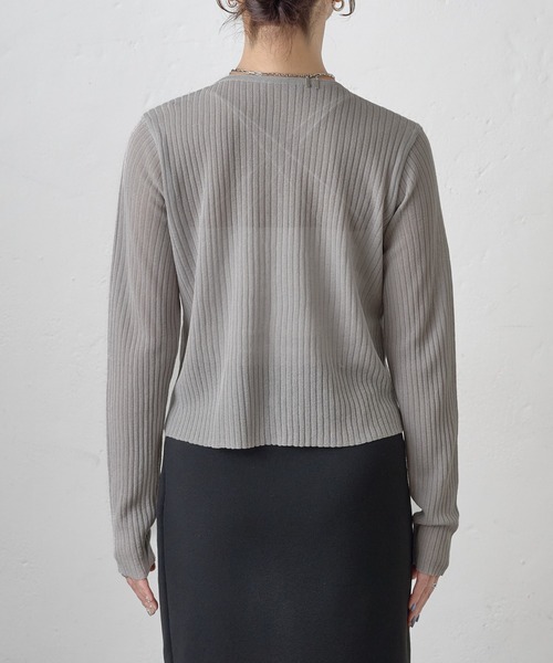 COLONY 2139(コロニートゥーワンスリーナイン)の「サマーシアーリブカーディガン(カーディガン/ボレロ・レディース・ブルー/グレー/ピンク/ブラック/ブラウン・FREE)」の11枚目の写真