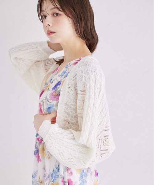 トッコクローゼット tocco closet カギ編みスカラップニットボレロ トッコクローゼット tocco closet カギ編みスカラップニット