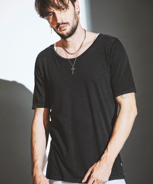 NO ID.（ノーアイディ）の「【NO ID.】Side Slit Long Pullover / サイド スリット ロング プルオーバー（Tシャツ/カットソー・メンズ・ホワイト/グレー/ブラック系・1/2）」の2枚目の写真