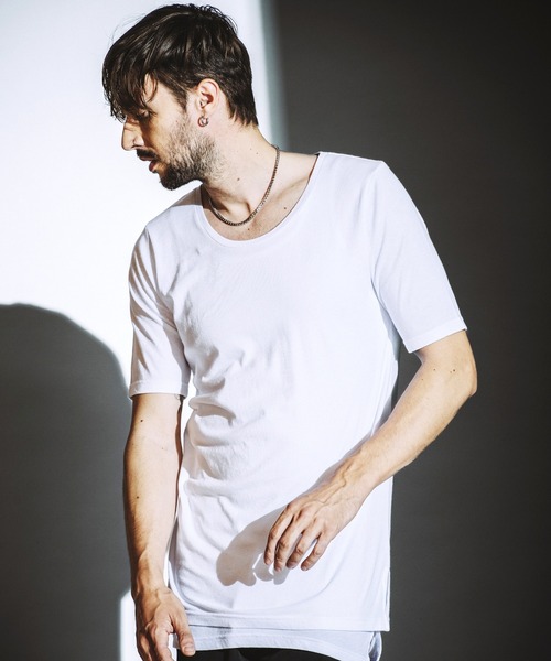 NO ID.（ノーアイディ）の「【NO ID.】Side Slit Long Pullover / サイド スリット ロング プルオーバー（Tシャツ/カットソー・メンズ・ホワイト/グレー/ブラック系・1/2）」の8枚目の写真