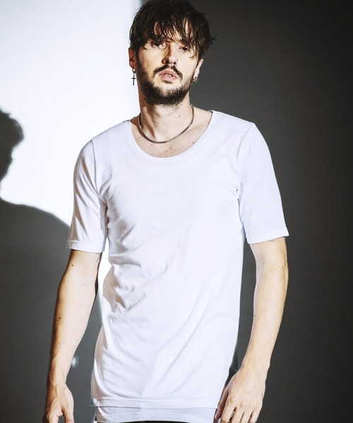 NO ID.（ノーアイディ）の「【NO ID.】Side Slit Long Pullover / サイド スリット ロング プルオーバー（Tシャツ/カットソー・メンズ・ホワイト/グレー/ブラック系・1/2）」の6枚目の写真