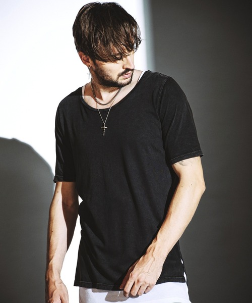 NO ID.（ノーアイディ）の「【NO ID.】Side Slit Long Pullover / サイド スリット ロング プルオーバー（Tシャツ/カットソー・メンズ・ホワイト/グレー/ブラック系・1/2）」の20枚目の写真