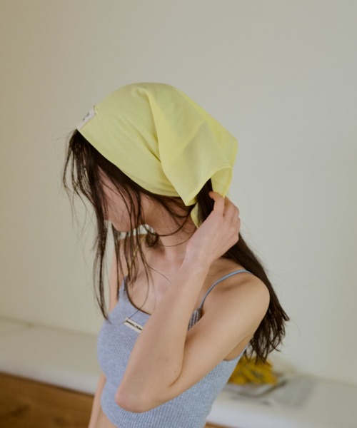 common gull products.(コモンガルプロダクツ)の「日曜日のバンダナ(ポケットチーフ・レディース・アイボリー/サックスブルー系/イエロー系・フリー)」の10枚目の写真