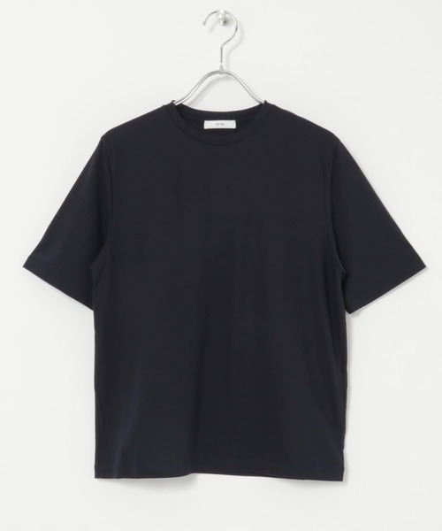 ATON(エイトン)の「ATON 50/-OG FRESCA STANDARD T-SHIRTS(Tシャツ/カットソー・レディース・ネイビー/ホワイト/ブラック・1)」の3枚目の写真