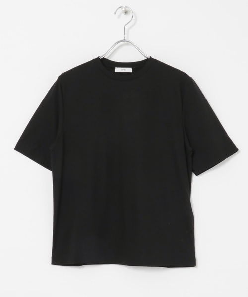 ATON(エイトン)の「ATON 50/-OG FRESCA STANDARD T-SHIRTS(Tシャツ/カットソー・レディース・ネイビー/ホワイト/ブラック・1)」の2枚目の写真