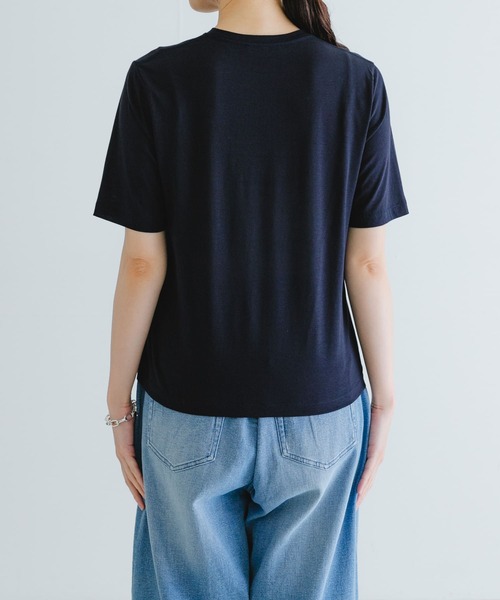 ATON(エイトン)の「ATON 50/-OG FRESCA STANDARD T-SHIRTS(Tシャツ/カットソー・レディース・ネイビー/ホワイト/ブラック・1)」の15枚目の写真