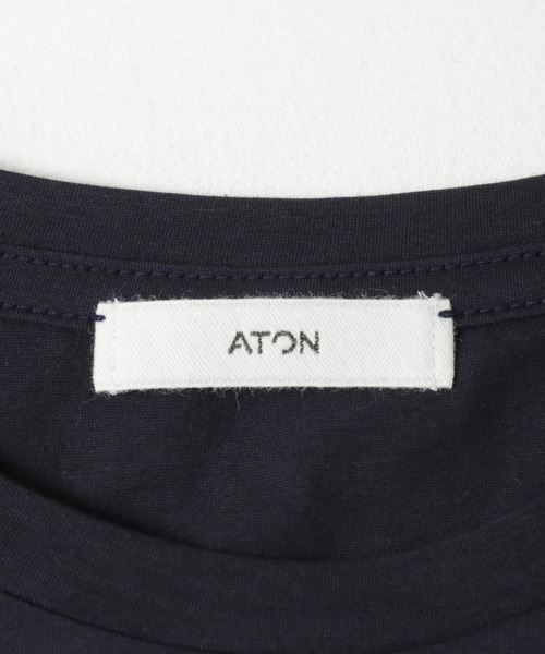 ATON(エイトン)の「ATON 50/-OG FRESCA STANDARD T-SHIRTS(Tシャツ/カットソー・レディース・ネイビー/ホワイト/ブラック・1)」の10枚目の写真