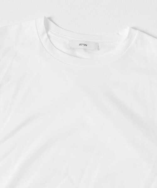 ATON(エイトン)の「ATON 50/-OG FRESCA STANDARD T-SHIRTS(Tシャツ/カットソー・レディース・ネイビー/ホワイト/ブラック・1)」の11枚目の写真