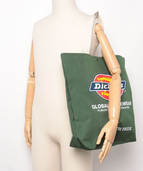 Dickies（ディッキーズ）の「【Dickies】DK LOGO PRINT TOTE BAG（トートバッグ・レディース・ブラック/ネイビー/モスグリーン・FREE）」の4枚目の写真