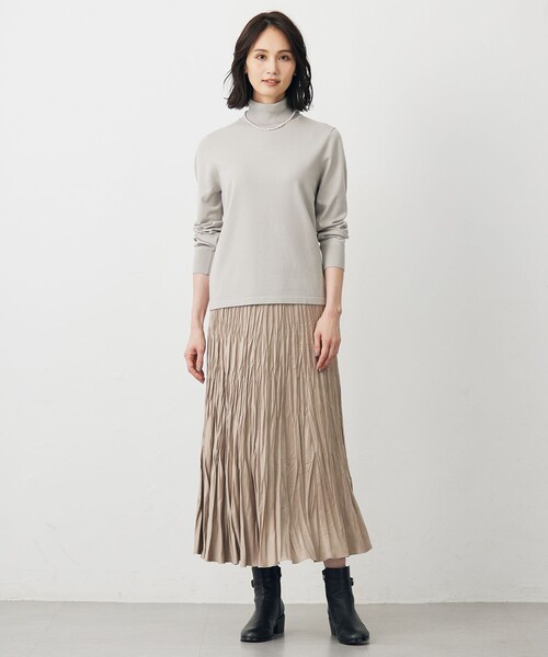 セール】ライトマイクロスエード プリーツ スカート（スカート）｜J