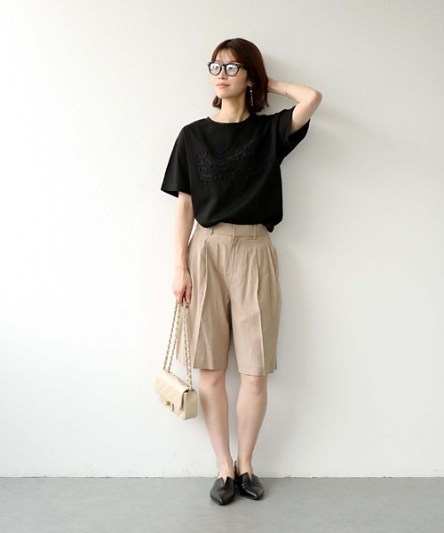 Jines（ジネス）の「リネンクロスハーフパンツ（その他パンツ・レディース・ベージュ・38）」の22枚目の写真