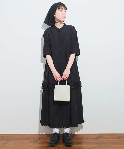 fig Ｌondon（フィグロンドン）の「CottonCupra lawn dress（ワンピース・レディース・ドット/ブラック・FREE）」の2枚目の写真