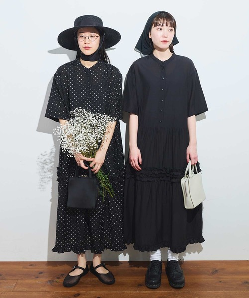 fig Ｌondon（フィグロンドン）の「CottonCupra lawn dress（ワンピース・レディース・ドット/ブラック・FREE）」の7枚目の写真