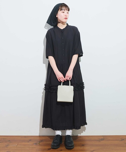fig Ｌondon（フィグロンドン）の「CottonCupra lawn dress（ワンピース・レディース・ドット/ブラック・FREE）」の18枚目の写真