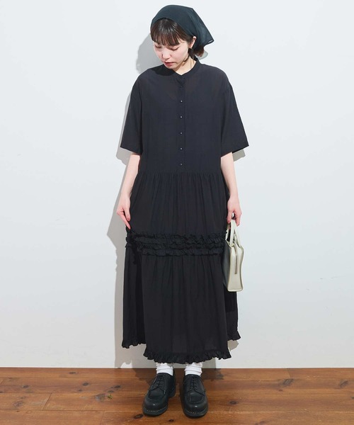 fig Ｌondon（フィグロンドン）の「CottonCupra lawn dress（ワンピース・レディース・ドット/ブラック・FREE）」の20枚目の写真