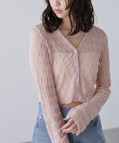tシャツ 「追加生産」シアーチュールカーディガン レディース ◇【追加生産】シアーチュールカーディガン（Tシャツ/カットソー