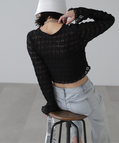 FREE'S MART（フリーズマート）の「◇シアーチュールカーディガン（Tシャツ/カットソー・レディース・ブラック/ピンク/ホワイト・FREE）」の17枚目の写真