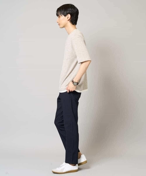 a.v.v（アーヴェヴェ）の「【イージーケア/速乾/接触冷感] スラブメランジフェイクレイヤードカットソー（Tシャツ/カットソー・メンズ・チャコールグレー/ベージュ/ネイビー・46/48/50）」の12枚目の写真