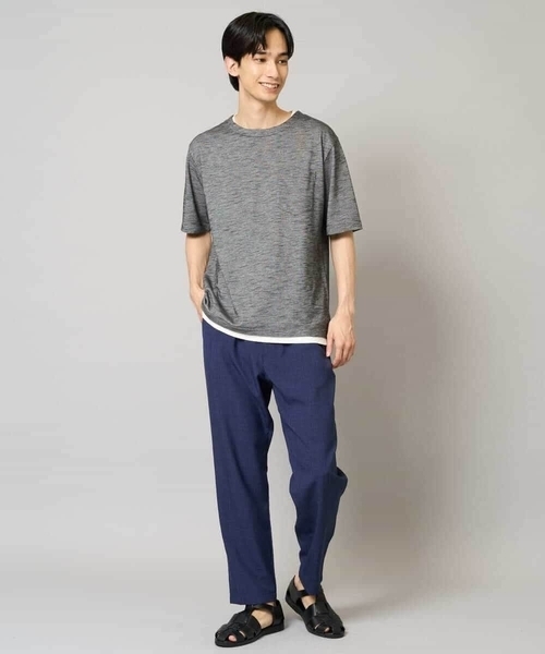 a.v.v（アーヴェヴェ）の「【イージーケア/速乾/接触冷感] スラブメランジフェイクレイヤードカットソー（Tシャツ/カットソー・メンズ・チャコールグレー/ベージュ/ネイビー・46/48/50）」の15枚目の写真