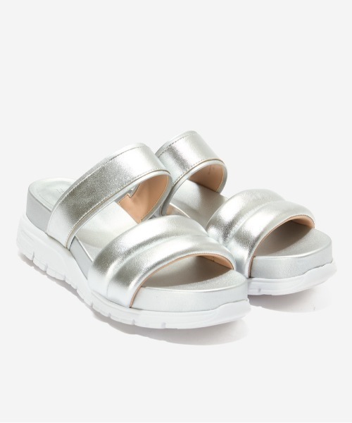 コールハーン　サンダル　新品　22.5㎝　シルバー セール】ゼログランド ダブルバンド スライド サンダル womens