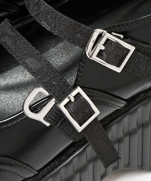 HARE（ハレ）の「ジャガードキリカエメリージェーンシューズ(HARE)（ドレスシューズ・レディース・レッド/ブラック・LARGE/MEDIUM）」の21枚目の写真