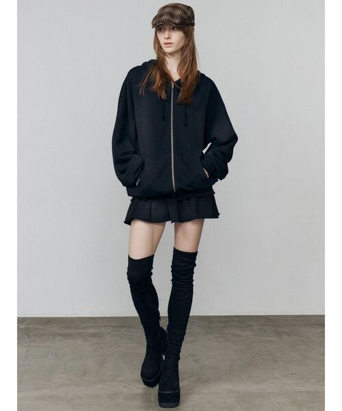 スクエアフィットロングブーツ エモダ EMODA スクエアフィットロングブーツ （ブラック