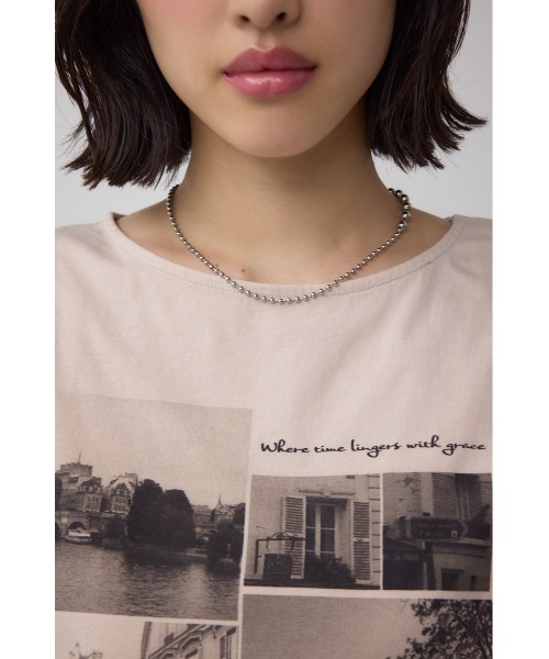 AZUL by moussy(アズールバイマウジー)の「C/T冷感フォトプリントノースリーブTシャツ(Tシャツ/カットソー・レディース・ブラック/ライトベージュ/オフホワイト・FREE)」の9枚目の写真