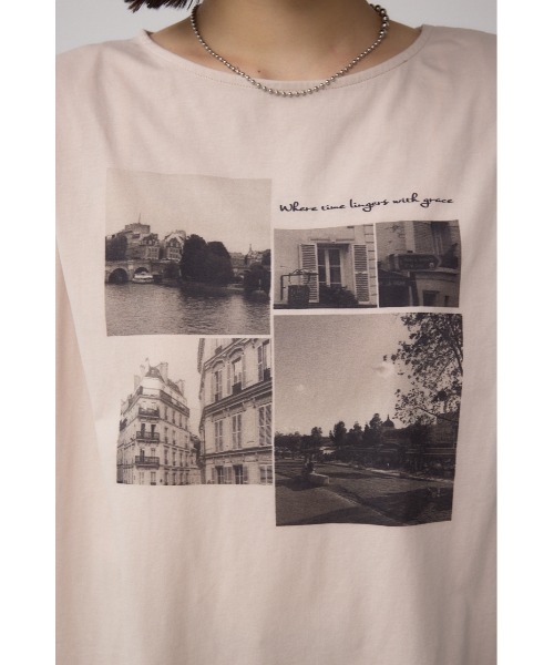AZUL by moussy(アズールバイマウジー)の「C/T冷感フォトプリントノースリーブTシャツ(Tシャツ/カットソー・レディース・ブラック/ライトベージュ/オフホワイト・FREE)」の5枚目の写真