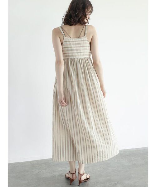 FIKA.(フィーカ)の「Stripe cotton cami onepiece(ワンピース・レディース・ベージュ系/ネイビー・MEDIUM)」の8枚目の写真