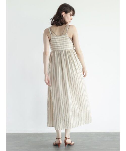 FIKA.(フィーカ)の「Stripe cotton cami onepiece(ワンピース・レディース・ベージュ系/ネイビー・MEDIUM)」の11枚目の写真