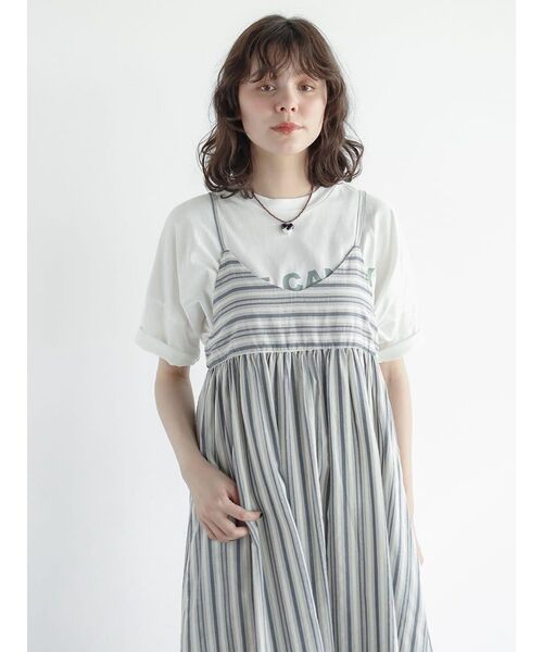 FIKA.(フィーカ)の「Stripe cotton cami onepiece(ワンピース・レディース・ベージュ系/ネイビー・MEDIUM)」の12枚目の写真