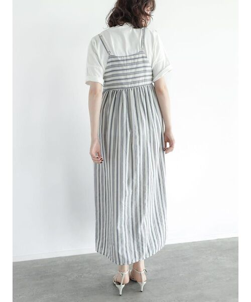 FIKA.(フィーカ)の「Stripe cotton cami onepiece(ワンピース・レディース・ベージュ系/ネイビー・MEDIUM)」の16枚目の写真