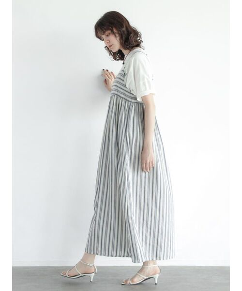 FIKA.(フィーカ)の「Stripe cotton cami onepiece(ワンピース・レディース・ベージュ系/ネイビー・MEDIUM)」の18枚目の写真