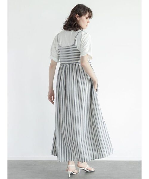 FIKA.(フィーカ)の「Stripe cotton cami onepiece(ワンピース・レディース・ベージュ系/ネイビー・MEDIUM)」の19枚目の写真