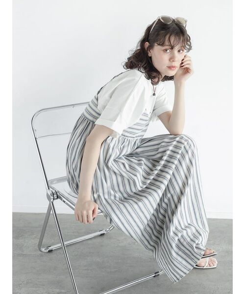 FIKA.(フィーカ)の「Stripe cotton cami onepiece(ワンピース・レディース・ベージュ系/ネイビー・MEDIUM)」の20枚目の写真