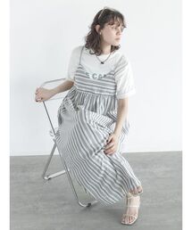 Stripe cotton cami onepiece