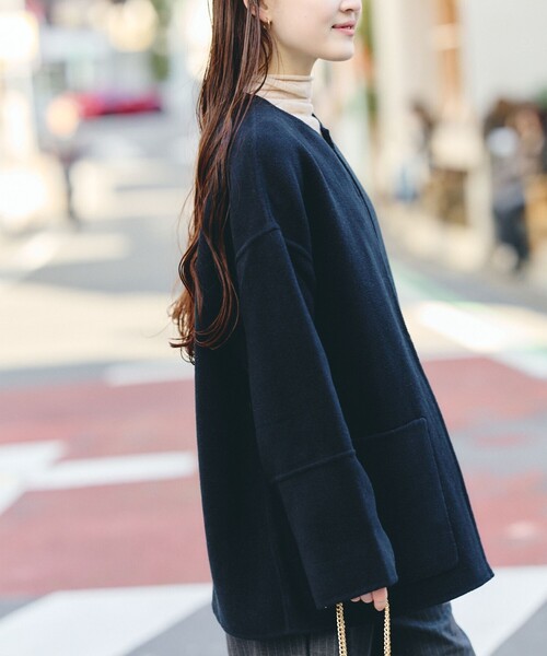 リバー ノーカラー ハーフ ジャケット（ノーカラージャケット）｜BEAMS