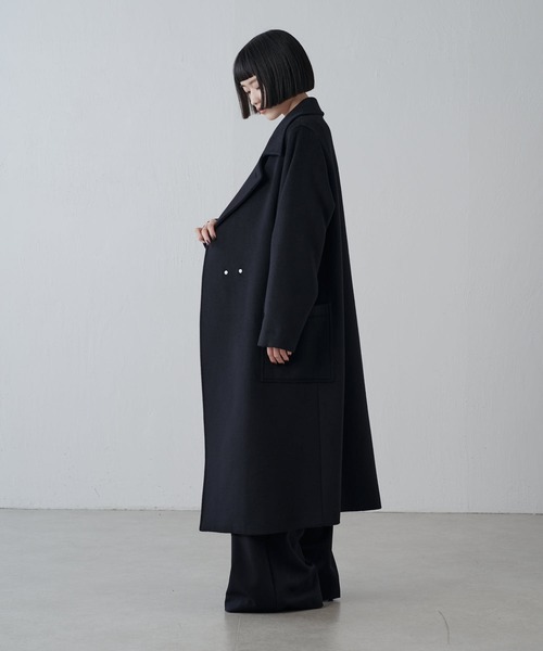 Lui's（ルイス）の「ビーバーメルトンオーバーコート（チェスターコート・レディース・ブラック/チャコールグレー・M/S）」の8枚目の写真