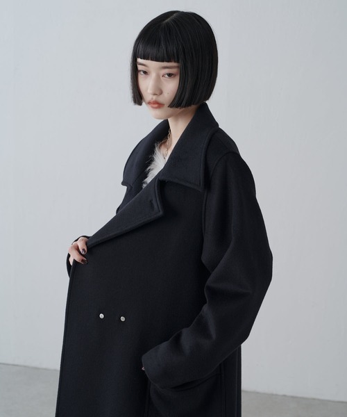 Lui's（ルイス）の「ビーバーメルトンオーバーコート（チェスターコート・レディース・ブラック/チャコールグレー・M/S）」の12枚目の写真