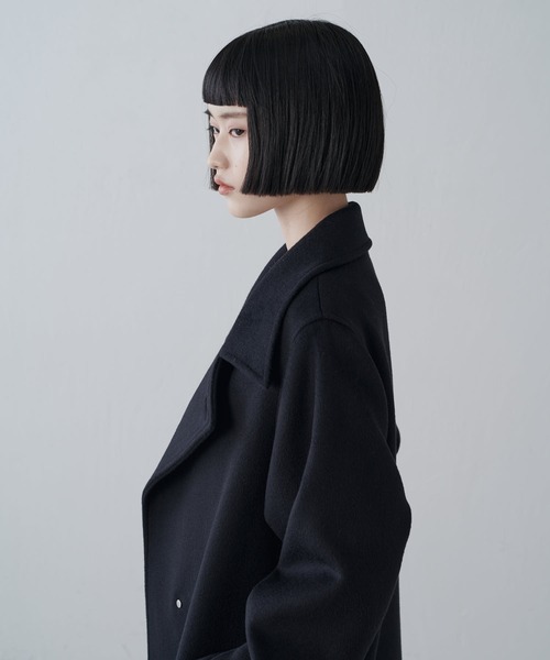 Lui's（ルイス）の「ビーバーメルトンオーバーコート（チェスターコート・レディース・ブラック/チャコールグレー・M/S）」の13枚目の写真