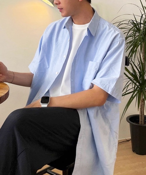 CERCA（チェルカ）の「【NOWLE】夏の定番 リラックス 半袖 コットン シャツ（シャツ/ブラウス・メンズ・ライトブルー・MEDIUM）」の6枚目の写真